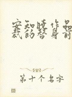 安知晓作品:总裁的替身前妻原著作者封面