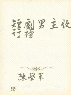 短剧男主收入排行榜