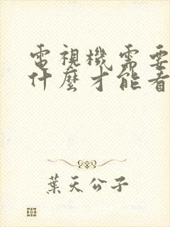 电视机需要安装什么才能看电视