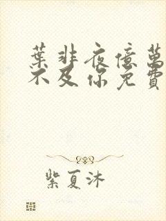 叶非夜亿万星辰不及你免费阅读