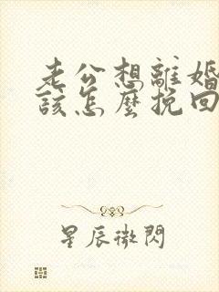 老公想离婚老婆该怎么挽回封面