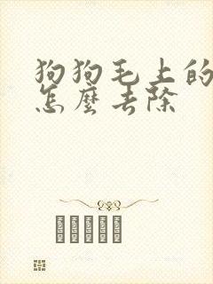 狗狗毛上的尿黄怎么去除