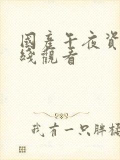 国产午夜资源在线观看封面