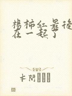 杨柿红最后和谁在一起了