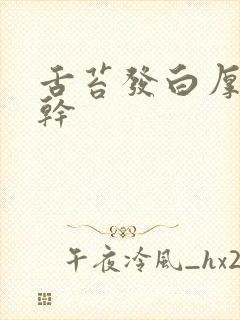 舌苔发白厚腻口干