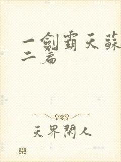 一剑霸天苏信第二篇封面