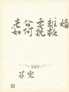 老公要离婚丈夫如何挽救封面