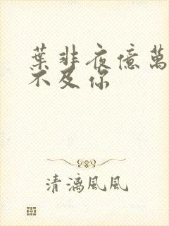 叶非夜亿万星辰不及你