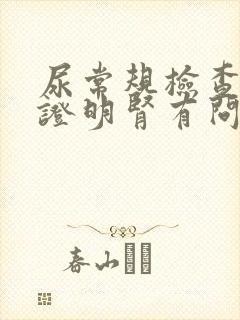 尿常规检查哪些证明肾有问题