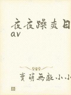 夜夜躁爽日日躁av