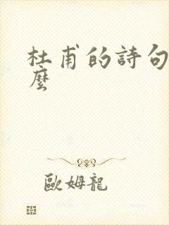 杜甫的诗句有什么