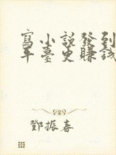 写小说发到哪个平台更赚钱封面