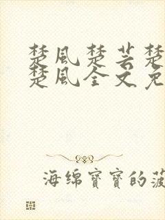 楚风楚芸楚鸿飞楚风全文免费阅读封面