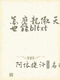 怎么龙傲天小说也能bltxt封面