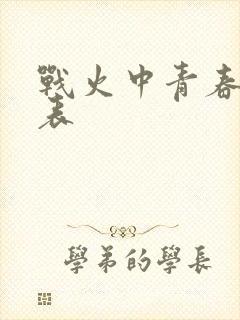 战火中青春演员表