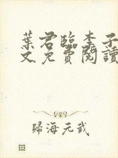 叶君临李子染全文免费阅读大结局封面