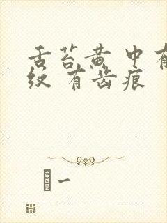 舌苔黄 中有裂纹 有齿痕封面