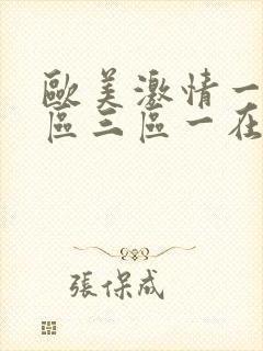 欧美激情一区二区三区一在线