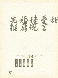 先婚后爱甜宠文推荐现言