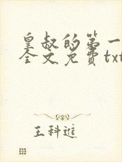 皇叔的第一宠妃全文免费txt