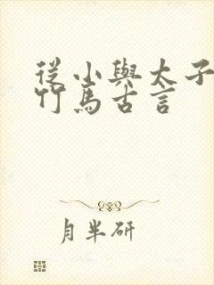 从小与太子青梅竹马古言