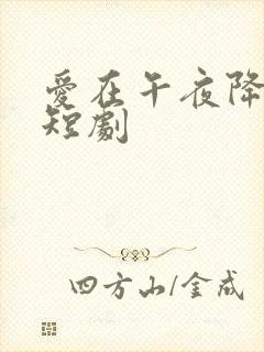 爱在午夜降临前短剧