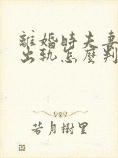 离婚时夫妻一方出轨怎么判财产