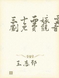 三十而嫁 电视剧免费观看全集