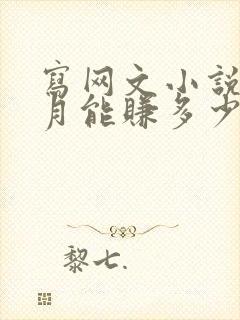 写网文小说一个月能赚多少钱