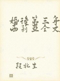 婚后第三年by西莉亚全文阅读封面