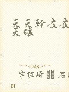 天天干夜夜操天天碰