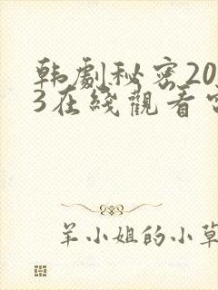 韩剧秘密2013在线观看电视剧全集