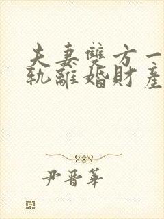 夫妻双方一方出轨离婚财产如何分割