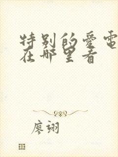 特别的爱电视剧在哪里看封面