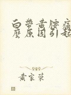 白带黄腰痛是什么原因引起的