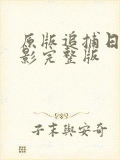 原版追捕日本电影完整版封面