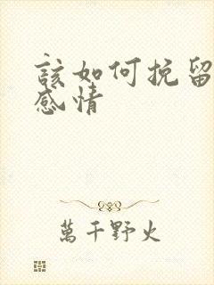 该如何挽留一段感情