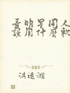 看明星同人文小说用什么软件比较好