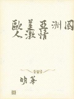 欧美亚洲国产成人激情