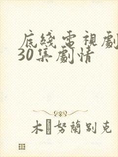 底线电视剧全集30集剧情