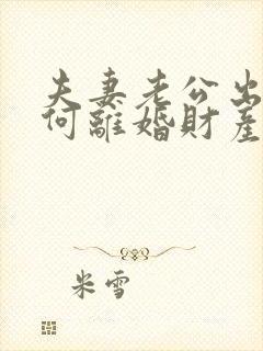 夫妻老公出轨如何离婚财产怎么分割