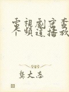 电视剧密查在哪个频道播放?