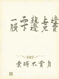 一面亲上边一面膜下边免费阅读