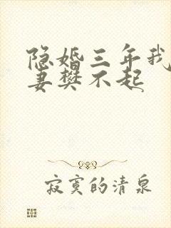 隐婚三年我让前妻樊不起