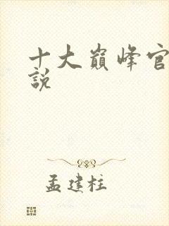 十大巅峰官场小说