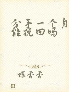 分手一个月了还能挽回吗