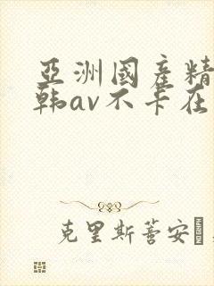 亚洲国产精品日韩av不卡在线