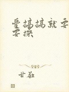 爱搞搞就要搞就要操封面