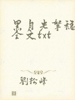 黑月光拿稳小说全文txt