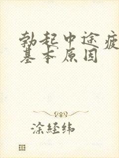 勃起中途疲软的基本原因